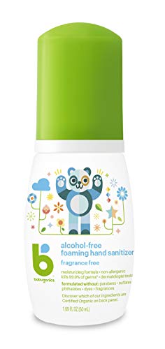 Babyganics Alcohol-Free Foaming Hand Sanitizer, On-The-Go, Fragrance Free, 1.69 oz, 6 Pack, Packaging May Vary