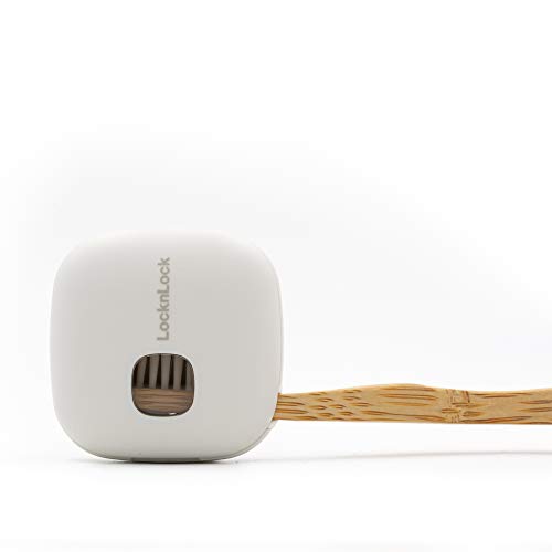 Lock & Lock UV-C Automatic Premium Toothbrush Sanitizer, Antibacterial Germ Free Sterilizer for Toothbrush, Compatible with All Brush Head, for Home and Travel USB Rechargeable Battery (Single, Gray)