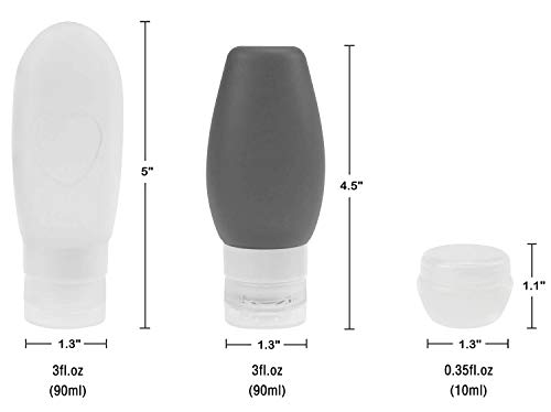 Urvoix Travel Bottles, Travel Size Containers - 3 oz Leakproof Silicone Refillable Squeezable Tube with TSA Quart Bag for Shampoo Conditioner Lotion Hand Sanitizer(4 Pack)
