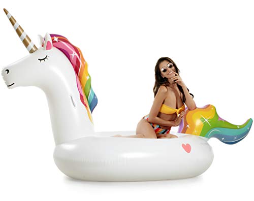 Vickea Giant Inflatable Unicorn Pool Float Outdoor Swimming Pool Floaties Lounge for Adults