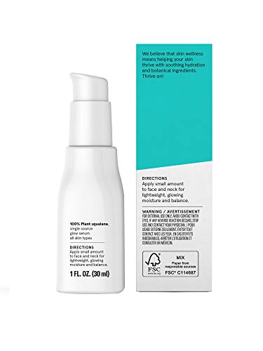 Acure The Essentials 100% Plant Squalane Oil | 100% Vegan | Versatile - For Any Skin & Hair Care Regimen | Single Source Glow Serum | All Skin Types | 1 Fl Oz