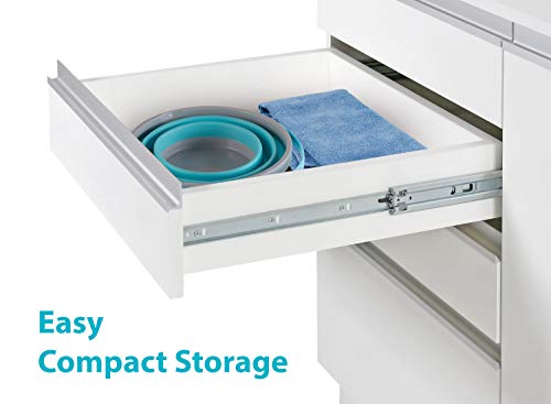 Foldable Pail Bucket Collapsible Buckets Multi Purpose for Beach, Camping Gear Water and Food Jug, Dog Bowls, Cats, Dogs and Puppys, Camping and Fishing Tub, (Half Gallon)