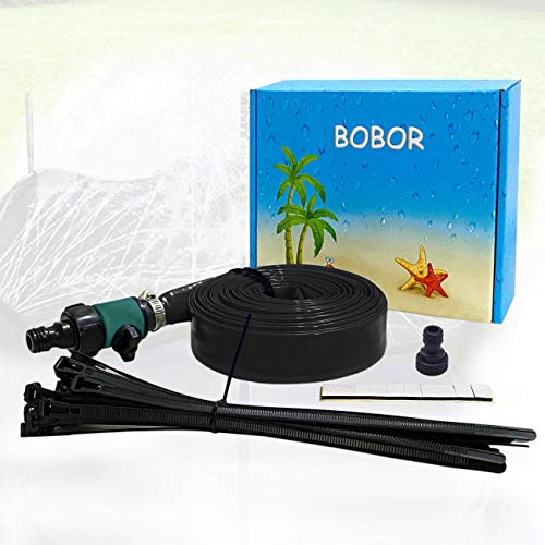 Bobor Trampoline Sprinkler for Kids, Outdoor Trampoline Backyard Water Park Sprinkler Fun Summer Outdoor Water Toys for Boys Girls. (39ft)