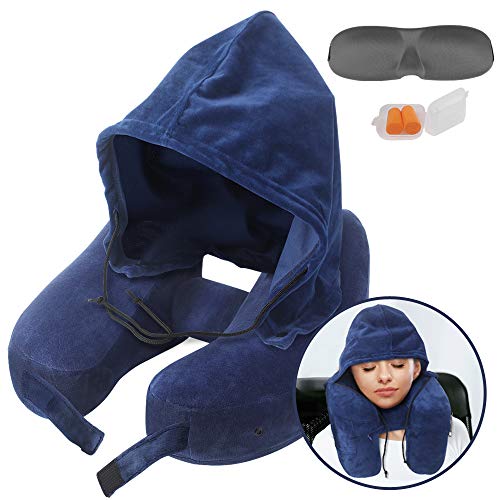 Aestoria Inflatable Head Pillow Velvet Travel Pillow Flight Essentials 