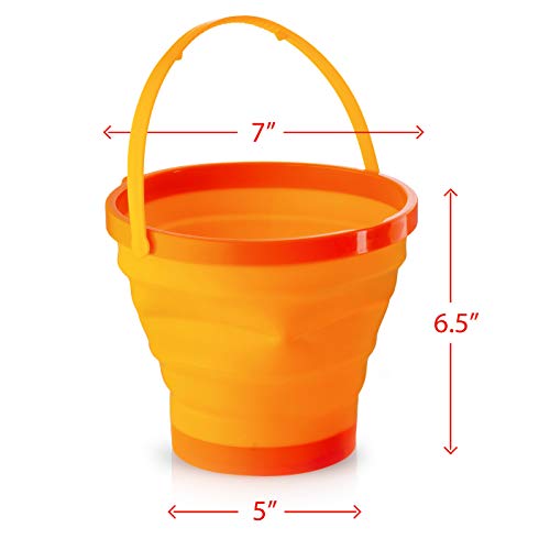 Foldable Pail Bucket Collapsible Buckets Multi Purpose for Beach, Camping Gear Water and Food Jug, Dog Bowls, Cats, Dogs and Puppys, Camping and Fishing Tub, (Half Gallon)