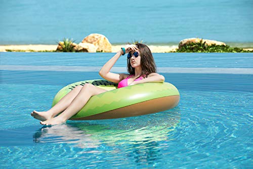 Jasonwell Giant Kiwi Pool Party Float 45 Inch Inflatable Pool Floats Tube Rafts with Fast Valves Summer Beach Swimming Pool Lounge Decorations Toys for Adults & Kids