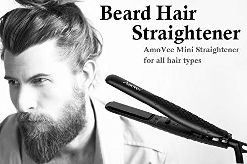 AmoVee Mini Flat Travel Iron Smart Ceramic Tourmaline Hair Straightener Negative Ionic Technology