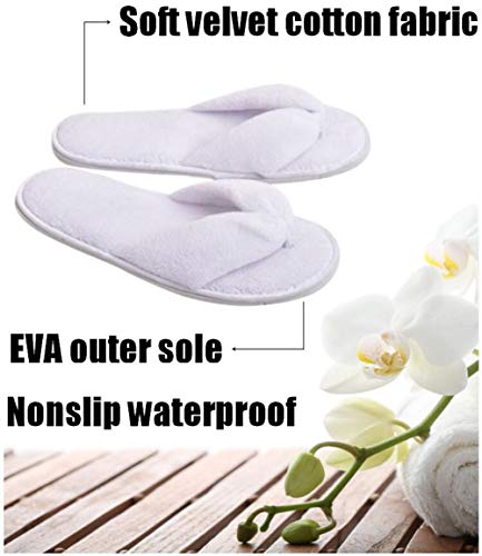 Flip Flops Spa Slippers 4 Pairs Guest Slippers Hotel Slippers in Salons Guest Room Hospital Washable Not Disposable
