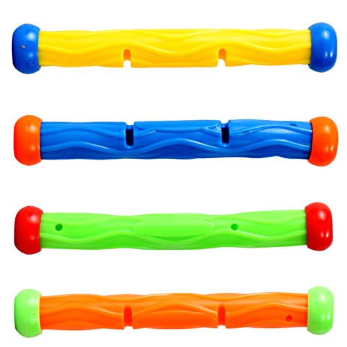 32 Pcs Diving Pool Toys Set with Bonus Storage Bag Includes Diving Rings, Diving Sticks, Toypedo Bandits , Diving Toy Balls, Octopuses, Fishes & Pirate Treasures, Underwater Sinking Pool Toys for Kids