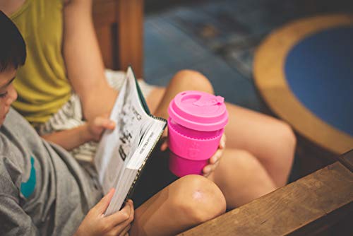 Joe Cup Premium Organic Reusable Bamboo Coffee Cup, Coffee Mug with Quick Seal Spill Stopper (Pink, 12 oz)