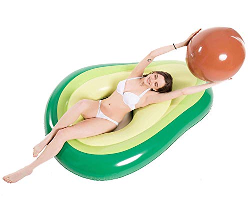 Jasonwell Inflatable Avocado Pool Float Floatie with Ball Water Fun Large Blow Up Summer Beach Swimming Floaty Party Toys Lounge Raft for Kids Adults