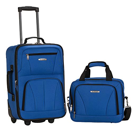 Rockland Fashion Softside Upright Luggage Set, Blue, 2-Piece (14