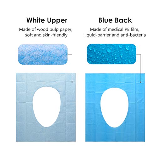 Disposable Toilet Seat Covers - 30 Counts Travel Set Waterproof Individually Wrapped Portable Travel Toilet Seat Covers for Adults Kids Toddler Potty Training Public Toilet Cruise Plane Train, 3 Packs