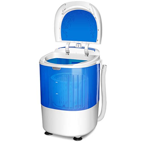Washing Machine, Electric Compact Laundry Machines Portable Durable Design Washer Energy Saving, Rotary Controller and Washer Spin Dryer(Blue)
