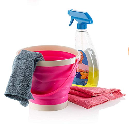 Foldable Pail Bucket Collapsible Buckets Multi Purpose for Beach, Camping Gear Water and Food Jug, Dog Bowls, Cats, Dogs and Puppys, Camping and Fishing Tub, (Half Gallon)