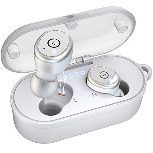 True Wireless Earbuds, Bluetooth Earphones Touch Control with Wireless  Charging Case, Waterproof Stereo Earbuds in-Ear, Built-in Mic Headsets,  Premium