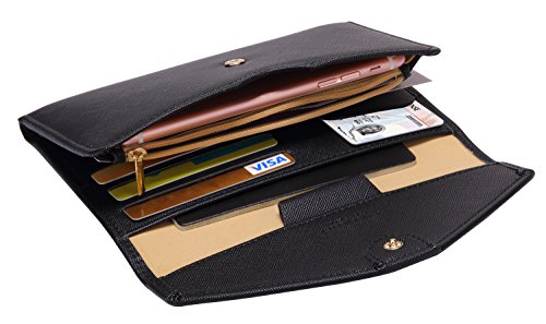 Zoppen Multi-purpose Rfid Blocking Travel Passport Wallet (Ver.4) Tri-fold Document Organizer Holder