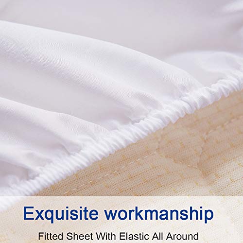 SONORO KATE Bed Sheet Set Super Soft Microfiber 1800 Thread Count Luxury Egyptian Sheets 18-Inch Deep Pocket Wrinkle and Hypoallergenic-4 Piece(King White)