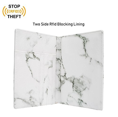 Leotruny Passport Holder Cover Wallet RFID Leather Card Case