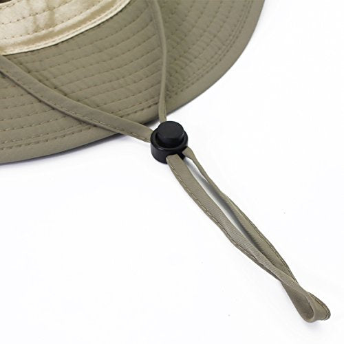 EONPOW Windproof Fishing Hats UPF50+ UV Protection Sun Cap Outdoor Bucket Mesh Hat 56-61cm Dark-Khaki