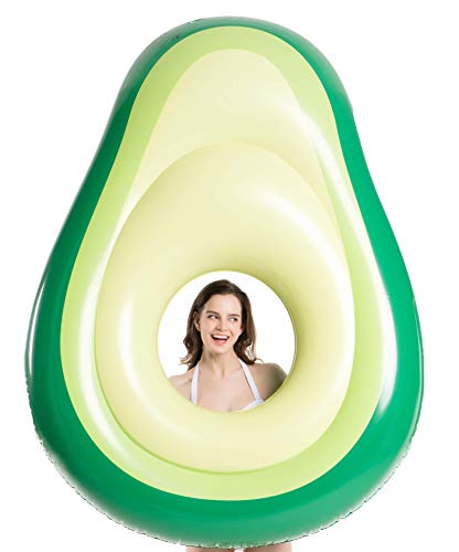Jasonwell Inflatable Avocado Pool Float Floatie with Ball Water Fun Large Blow Up Summer Beach Swimming Floaty Party Toys Lounge Raft for Kids Adults