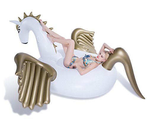 Jasonwell Giant Inflatable Pegasus Pool Float with Fast Valves Beach Swimming Pool Party Lounge Raft Toys for Adults & Kids 98.4 x 98.4 x 54.2-Inch