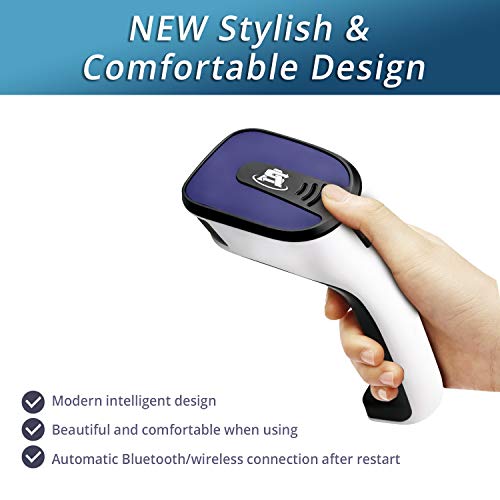ScanAvenger Portable Wireless Bluetooth Barcode Scanner: 3-in-1 Hand Scanners - Cordless, Rechargeable 1D and 2D Scan Gun for Inventory Management - Wireless, Handheld, USB Bar Code/QR Code Reader