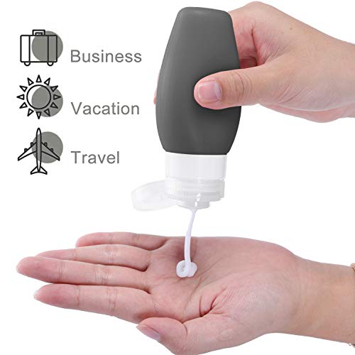 Urvoix Travel Bottles, Travel Size Containers - 3 oz Leakproof Silicone Refillable Squeezable Tube with TSA Quart Bag for Shampoo Conditioner Lotion Hand Sanitizer(4 Pack)