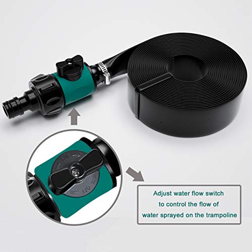 Bobor Trampoline Sprinkler for Kids, Outdoor Trampoline Backyard Water Park Sprinkler Fun Summer Outdoor Water Toys for Boys Girls. (39ft)