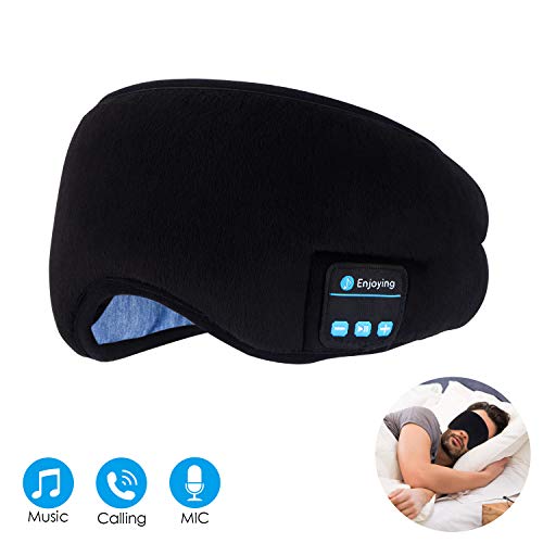 TOPOINT Sleep Mask Headphones Wireless Bluetooth 5.2, Eye Mask for Sleeping  Side Sleepers Travel Music Headsets with Microphone Handsfree Men Women