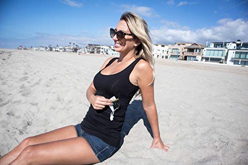 Unisex Tank Top with Hidden Zipper Pockets, 100% Pickpocket Proof Holiday Tour