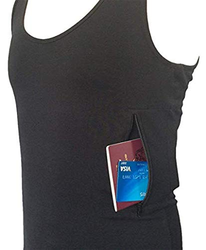 Unisex Tank Top with Hidden Zipper Pockets, 100% Pickpocket Proof Holiday Tour