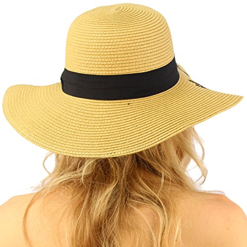 C.C Always on Vacay Wide Brim 4\ Summer Derby Beach Pool Floppy Dress Sun Hat