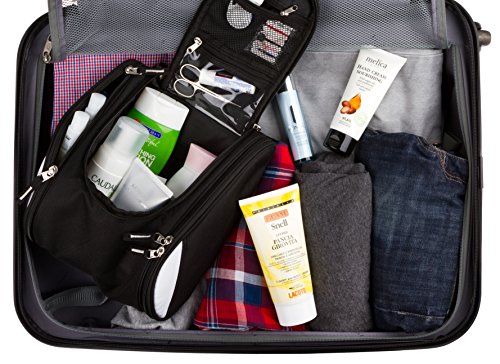 42 Travel Hanging Toiletry Bag – Large Kit Organizer for Men & Women – Spacious & Compact, 17 Compartments for all you need - Strong Zippers, Sturdy Hook, Water Resistant