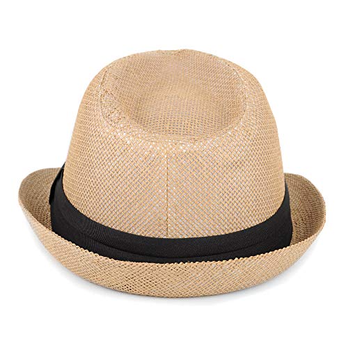 WESTEND Unisex Summer Short Brim Fedora - Hats for Men & Women + Panama Hats & Straw Hats