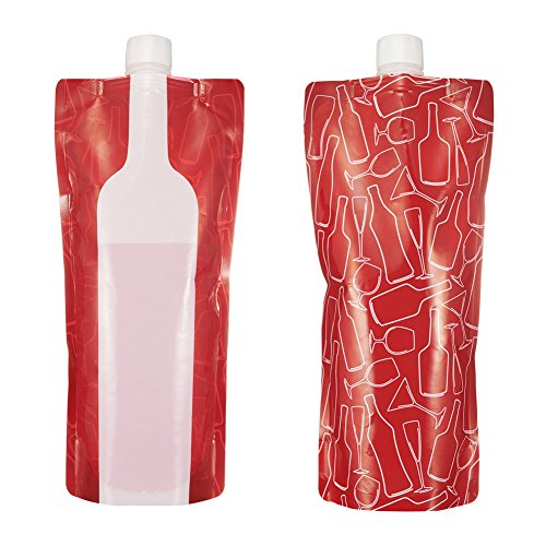 Accmor Wine Bottle Bag Flask, Portable Wine Accessories, Reusable Flexible Collapsible Leek Proof Liquid Accessories for Gift Travel Camping BBQ Party Beach Hiking Home Kitchen