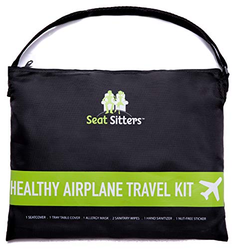 Seat Sitters Airplane Seat Cover, Tray Table Cover and Face Mask Kit - Adult Edition