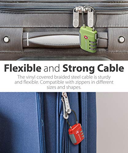 TSA Approved Cable Luggage Locks (4 Pack)