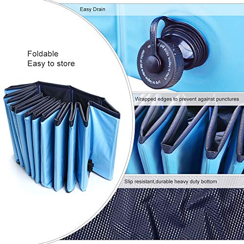 Jasonwell Foldable Dog Pet Bath Pool Collapsible Dog Pet Pool Bathing Tub Kiddie Pool for Dogs Cats & Kids (63