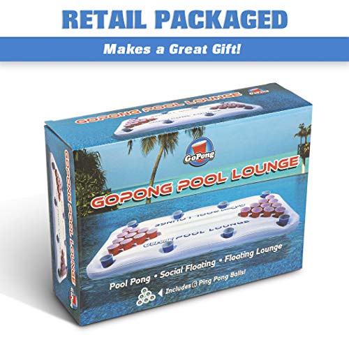 GoPong Pool Lounge Floating Beer Pong Table Inflatable with Social Floating