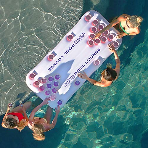 GoPong Pool Lounge Floating Beer Pong Table Inflatable with Social Floating
