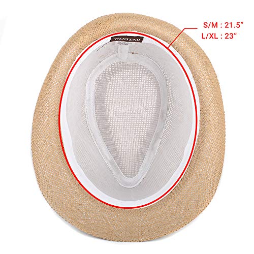 WESTEND Unisex Summer Short Brim Fedora - Hats for Men & Women + Panama Hats & Straw Hats