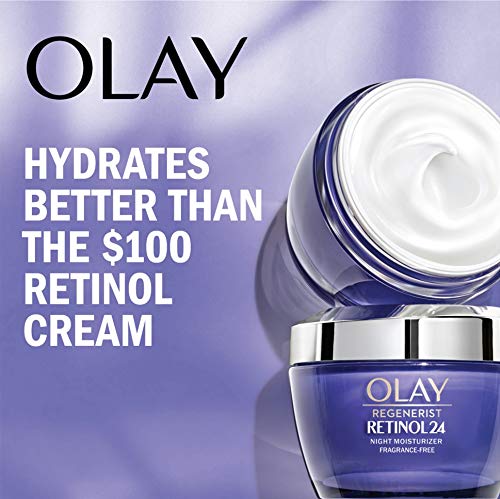 Olay Regenerist Retinol Moisturizer, Retinol 24 Night Face Cream, 1.7oz + Whip Face Moisturizer Travel/Trial Size Bundle