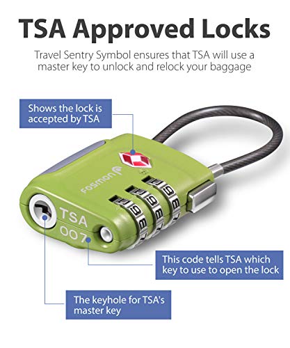 TSA Approved Cable Luggage Locks (4 Pack)