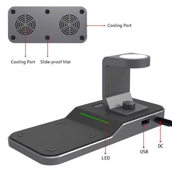 Charging Station for Apple Watch, iPhone, USB Port