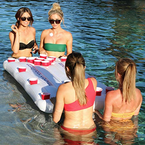 GoPong Pool Lounge Floating Beer Pong Table Inflatable with Social Floating