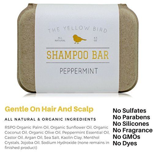 Peppermint Shampoo Bar Soap. Sulfate Free. Natural and Organic Ingredients. Anti Dandruff, Itchy Scalp, Psoriasis. Includes Conditioning Argan and Jojoba Oils.
