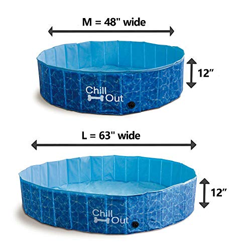 ALL FOR PAWS Outdoor Bathing Dog Pool Portable Pet Bath Tub Blue