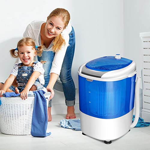 Washing Machine, Electric Compact Laundry Machines Portable Durable Design Washer Energy Saving, Rotary Controller and Washer Spin Dryer(Blue)