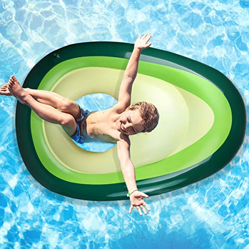 Aitey Pool Float, Giant Inflatable Avocado Pool Floatie with Ball Water Fun Summer Swimming Pool Raft Lounge Beach Floaty Party Toys for Kids